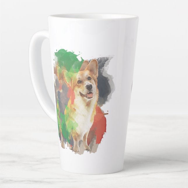Pretty Corgi.  Latte Mug (Left Angle)