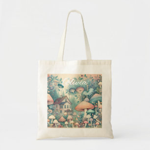 Pretty Cottage Core Whimsical Village Personalised Tote Bag