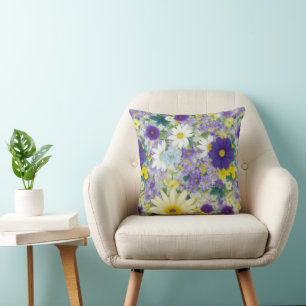 Pretty Cottage Flowers Cushion