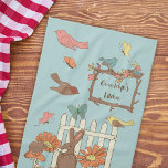 Pretty Cottagecore Birds and Animals Personalised Tea Towel<br><div class="desc">They’ll love showing off this personalised towel in their kitchen. It features a pretty cottagcore themed design with illustrations of birds, butterflies, a frog, a rabbit, a mouse, some mushrooms and some flowers with a spot to add a name or short message in brown script or cursive writing inside a...</div>