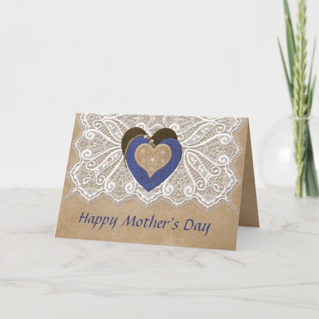 Pretty Country Style (w/hearts) Mother's Day Card (Front)