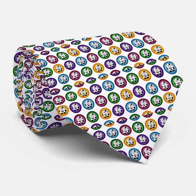 Pretty Cow Circles Tie (Rolled)