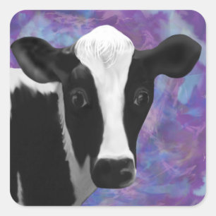 Pretty Cow Face Square Sticker