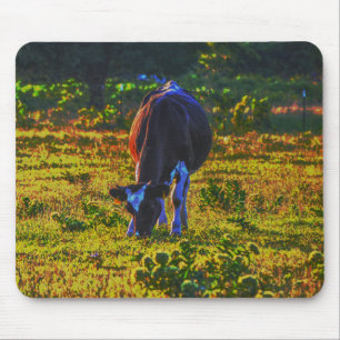Pretty Cow Texas Art Mouse Pad