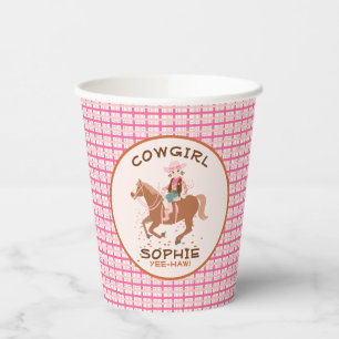 Pretty Cowgirl and horse Birthday Party Paper Cups