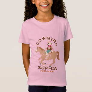 Pretty Cowgirl and horse Birthday Party T-Shirt