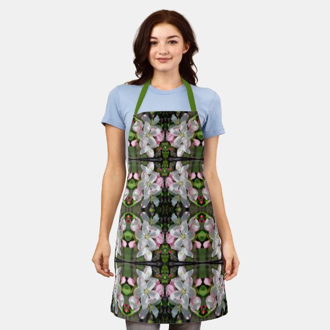 Pretty Crabapple Spring Flower Blossoms Abstract   Apron (Worn)