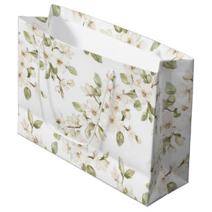 Pretty Cream Flowering Tree Wedding Large Gift Bag