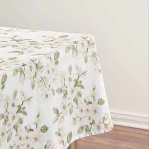 Pretty Cream Flowering Tree Wedding Tablecloth