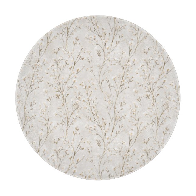Pretty Cream White Flowers Cutting Board (Front)