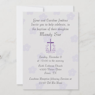 Pretty Cross Baptism Invitation