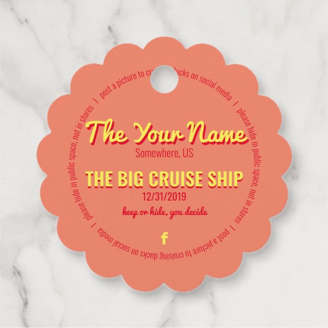 Pretty Cruising Ducks Personalised Favour Tags (Back)