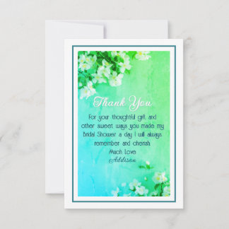 Pretty Custom Bridal Shower Thank you