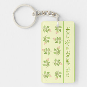 Pretty Custom Keychain, Nostalgic Rosebuds Key Ring