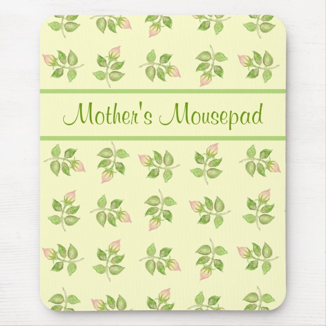 Pretty Custom Mousepad, Nostalgic Rosebuds Mouse Mat (Front)