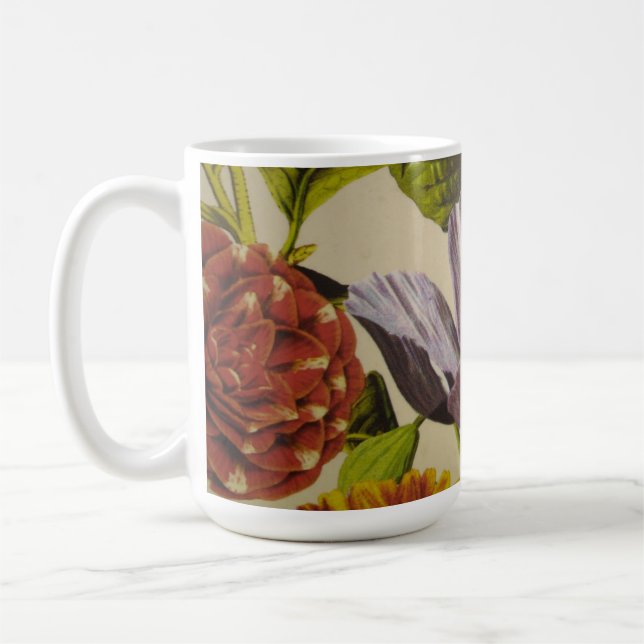 Pretty Custom Purple Flower Coffee Mug (Left)