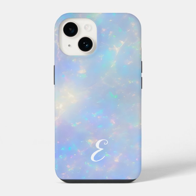 Pretty Customisable Faux Opal Gemstone iPhone Case (Back)