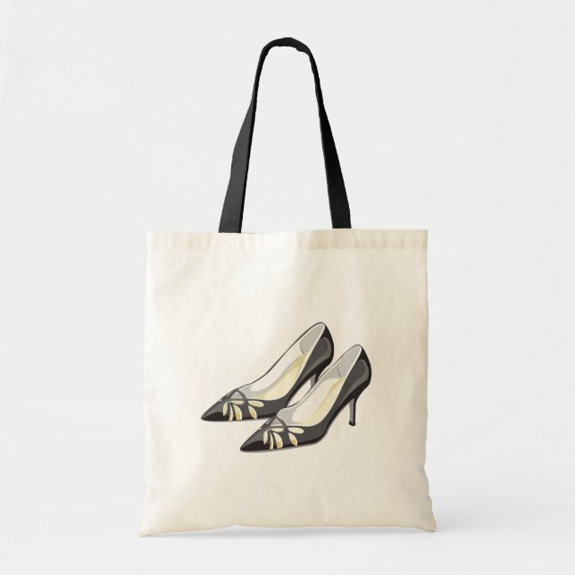 Pretty Cut Out Black High Heels Tote Bag (Front)