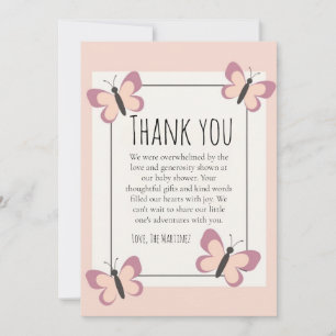 Pretty cute butterfly baby shower thank you cards