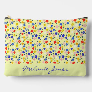 Pretty Cute Floral Pastel Yellow Personalised Accessory Pouch