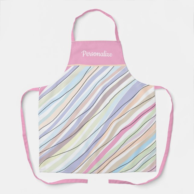 Pretty Cute Pastel Pink Abstract Design Pattern Apron (Front)