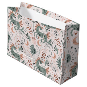 Pretty cute pattern in pink for girl Birthday  Large Gift Bag