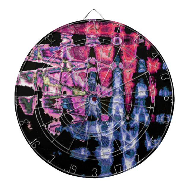 Pretty Cute Purple Ash Grey and Black Watercolors  Dartboard (Front)
