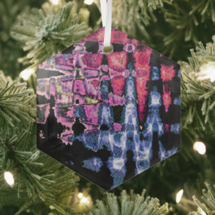 Pretty Cute Purple Ash Grey and Black Watercolors Glass Tree Decoration