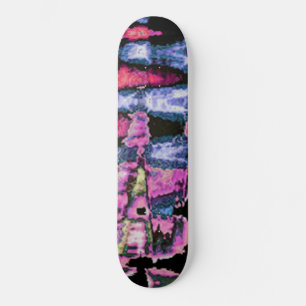 Pretty Cute Purple Ash Grey and Black Watercolors  Skateboard