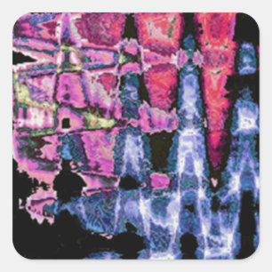Pretty Cute Purple Ash Grey and Black Watercolors Square Sticker