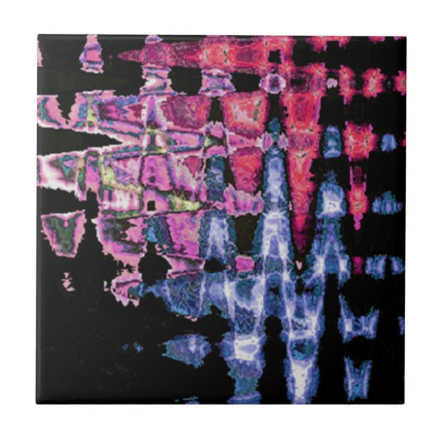 Pretty Cute Purple Ash Grey and Black Watercolors  Tile (Front)