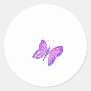 Pretty Cute Sticker With Butterfly Illustration