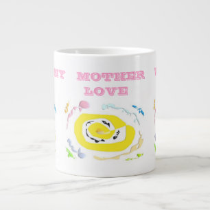 Pretty cute yellow flower type patterns large coffee mug