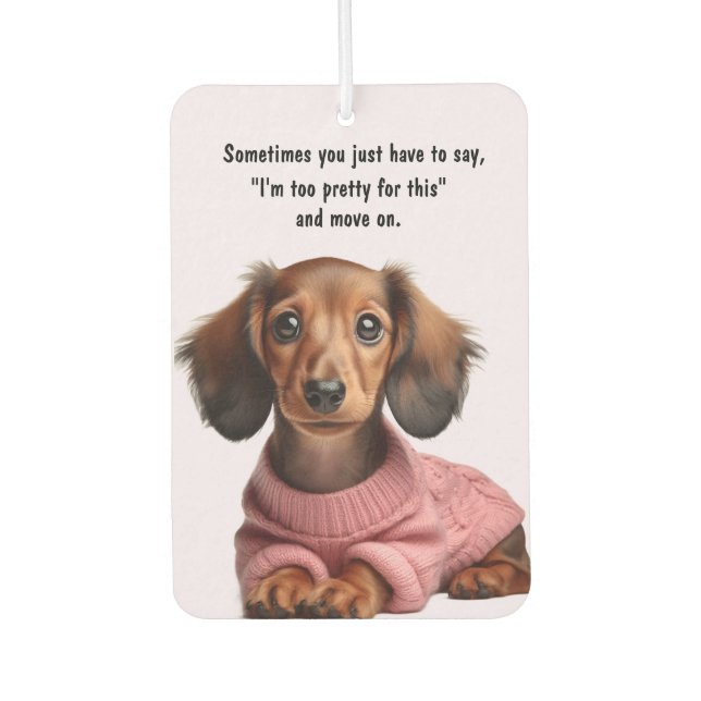 Pretty Dachshund Car Air Freshener (Front)