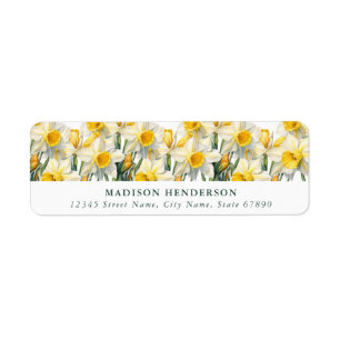 Pretty Daffodil Flowers Return Address Label