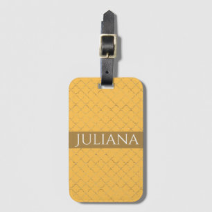 Pretty Daffodil  Gold Quatrefoil Personalised  Luggage Tag