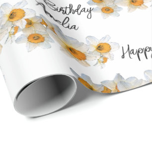 Pretty Daffodil Personalised Wrapping Paper