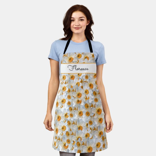 Pretty Daffodil Thank You Apron (Worn)