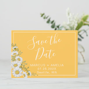 Pretty Daffodil Yellow & White Daisies  Save The Date