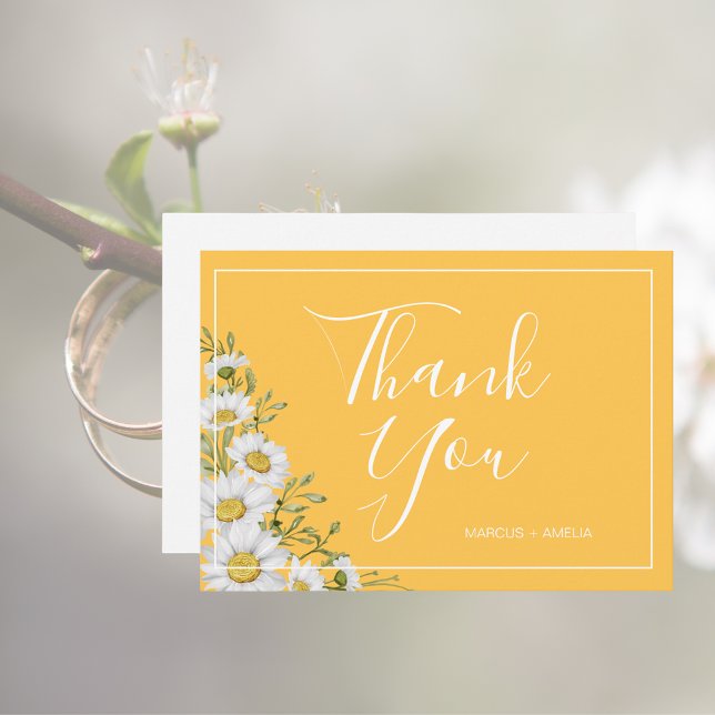 Pretty Daffodil Yellow & White Daisies Thank You  (Creator Uploaded)