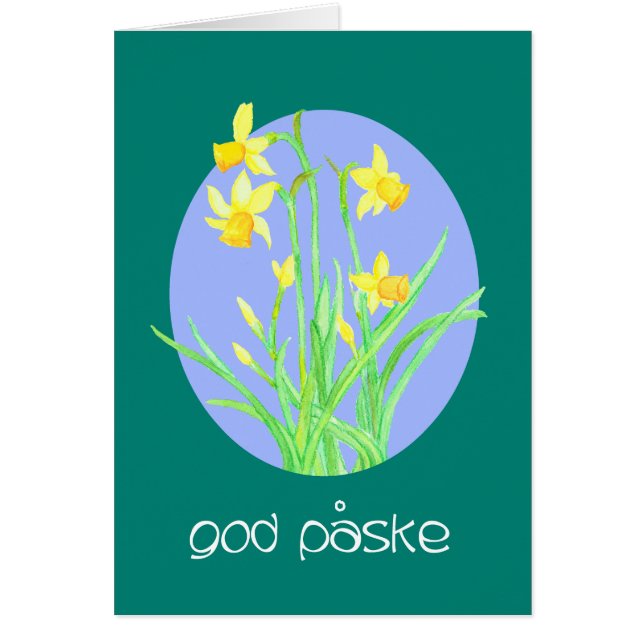 Pretty Daffodils Danish Language Easter (Front)