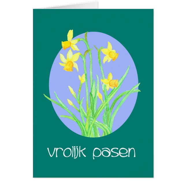 Pretty Daffodils Dutch Language Easter (Front)