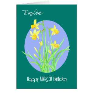 Pretty Daffodils March Birthday for Aunt