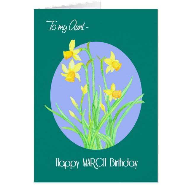 Pretty Daffodils March Birthday for Aunt (Front)