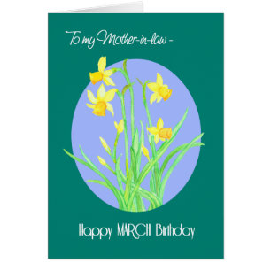 Pretty Daffodils March Birthday for Mother-in-law