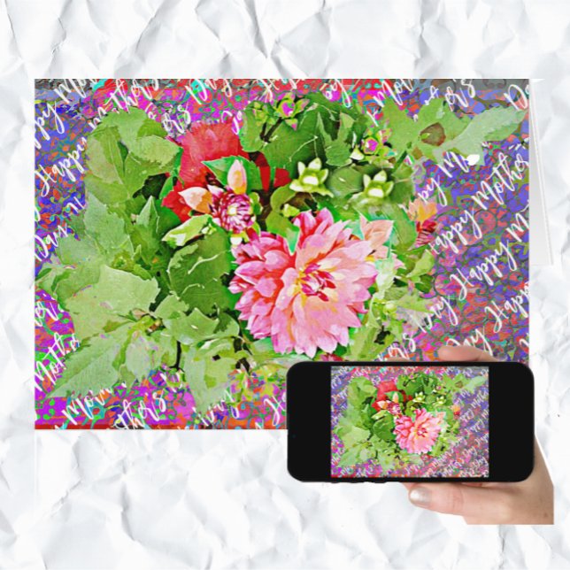 Pretty Dahlia Bloom Bouquet Mother's Day Card (Creator Uploaded)