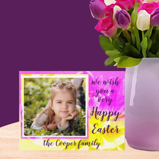 Pretty Dahlia Photo Frame Easter Postcard (Creator Uploaded)