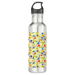 Pretty Dainty Cute Floral on Pastel Yellow 710 Ml Water Bottle