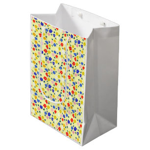 Pretty Dainty Cute Floral on Pastel Yellow Medium Gift Bag
