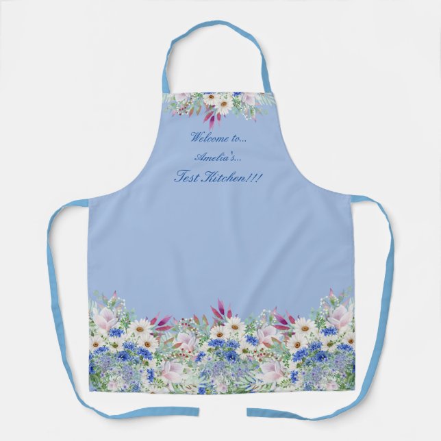 Pretty Dainty Daisy Floral Arrangement Women's Apron (Front)